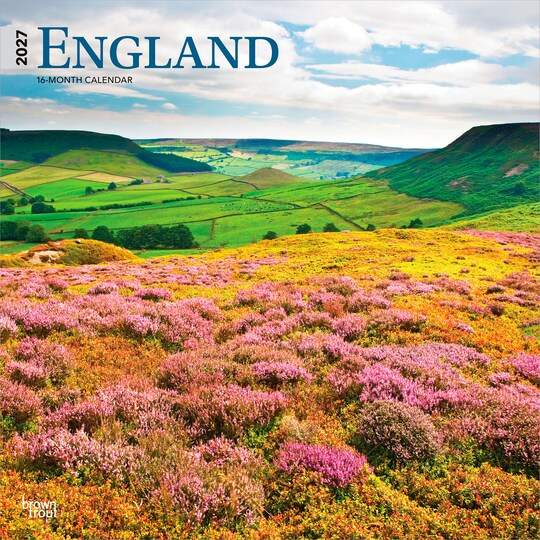 BrownTrout; England | 2027 12 x 24 Inch (Hanging) Monthly Square Wall Calendar | Plastic-Free; Category:Wall Calendars; Image:1